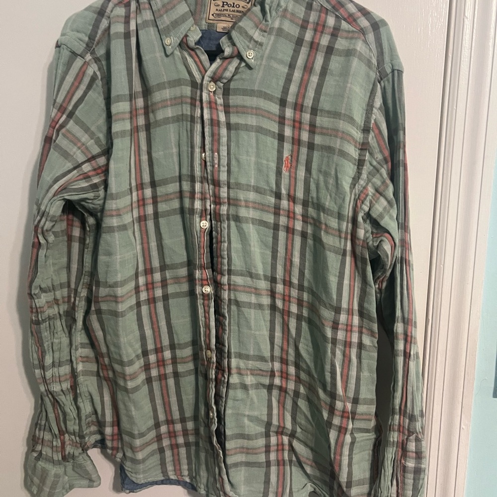Polo by Ralph Lauren Green Plaid Men's Shirt